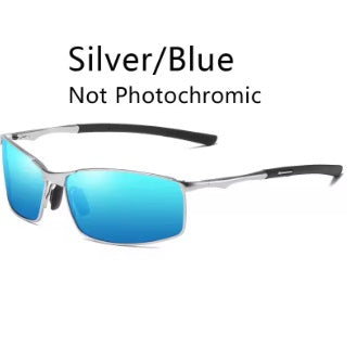 Óculos De Sol De Metal Aoron Polarizado Proteção Uv400 Cor Azul