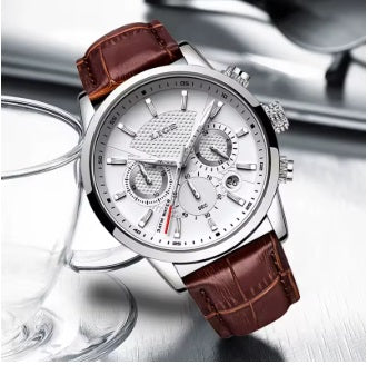 Relógio LIGE Quartzo Couro Militar À Prova D 'Água Data Relógio Relogio masculino