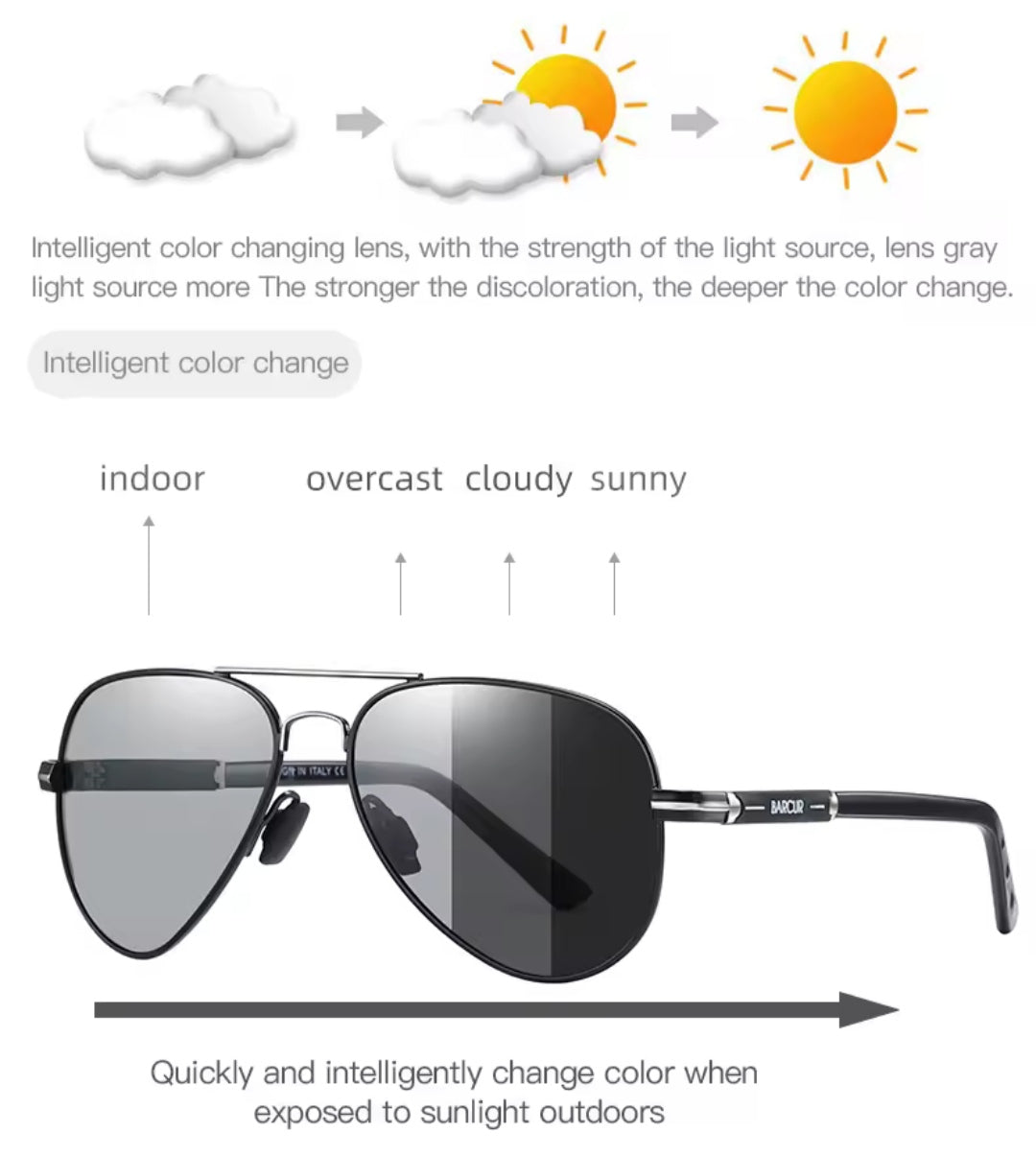 Oculos de sol polarizado Barcur