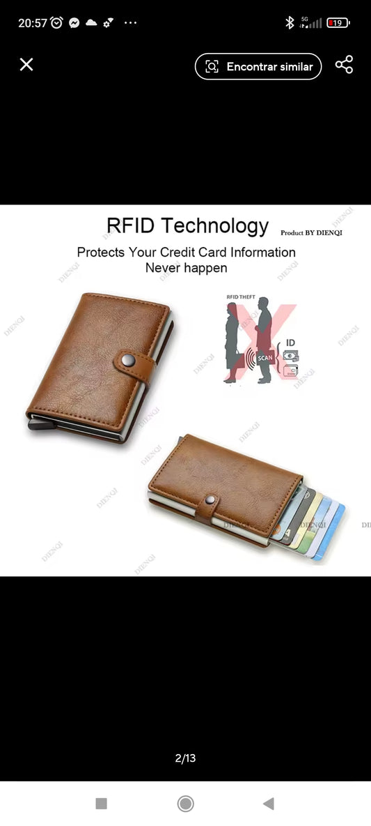 Carteira couro Pu leve e macio estilosa