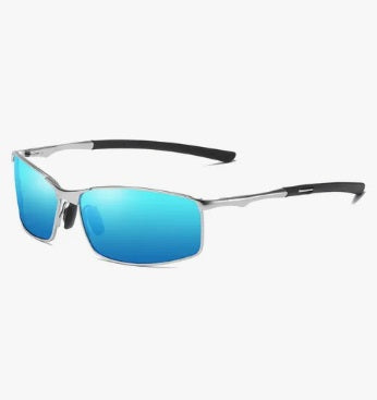 Óculos De Sol De Metal Aoron Polarizado Proteção Uv400 Cor Azul