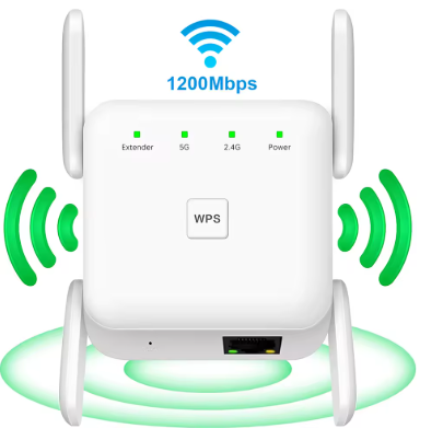 Repetidor wi-fi sem fio Ac1200  impulsionador 2.4g/5ghz amplificador de sinal