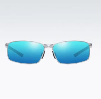 Óculos De Sol De Metal Aoron Polarizado Proteção Uv400 Cor Azul
