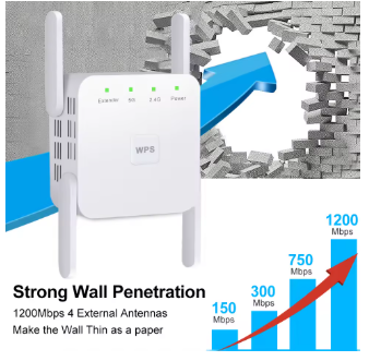 Repetidor wi-fi sem fio Ac1200  impulsionador 2.4g/5ghz amplificador de sinal