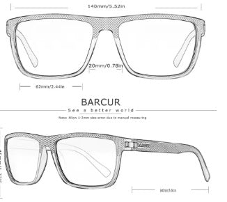 -Óculos de sol BARCUR Original polarizados  TR90 UVAB